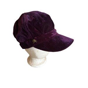 Pink Cookie Purple Velour Newsboy Cabbie Hat One Size